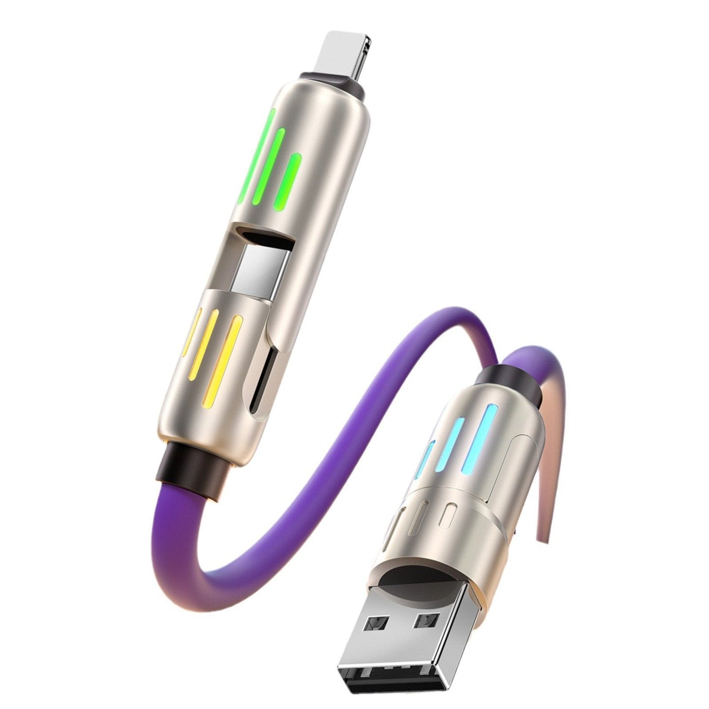 🌈 RGB 240W⚡ 4-IN-1  Flash Charge Cable